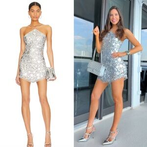 Elegant Silver Mini Dress
